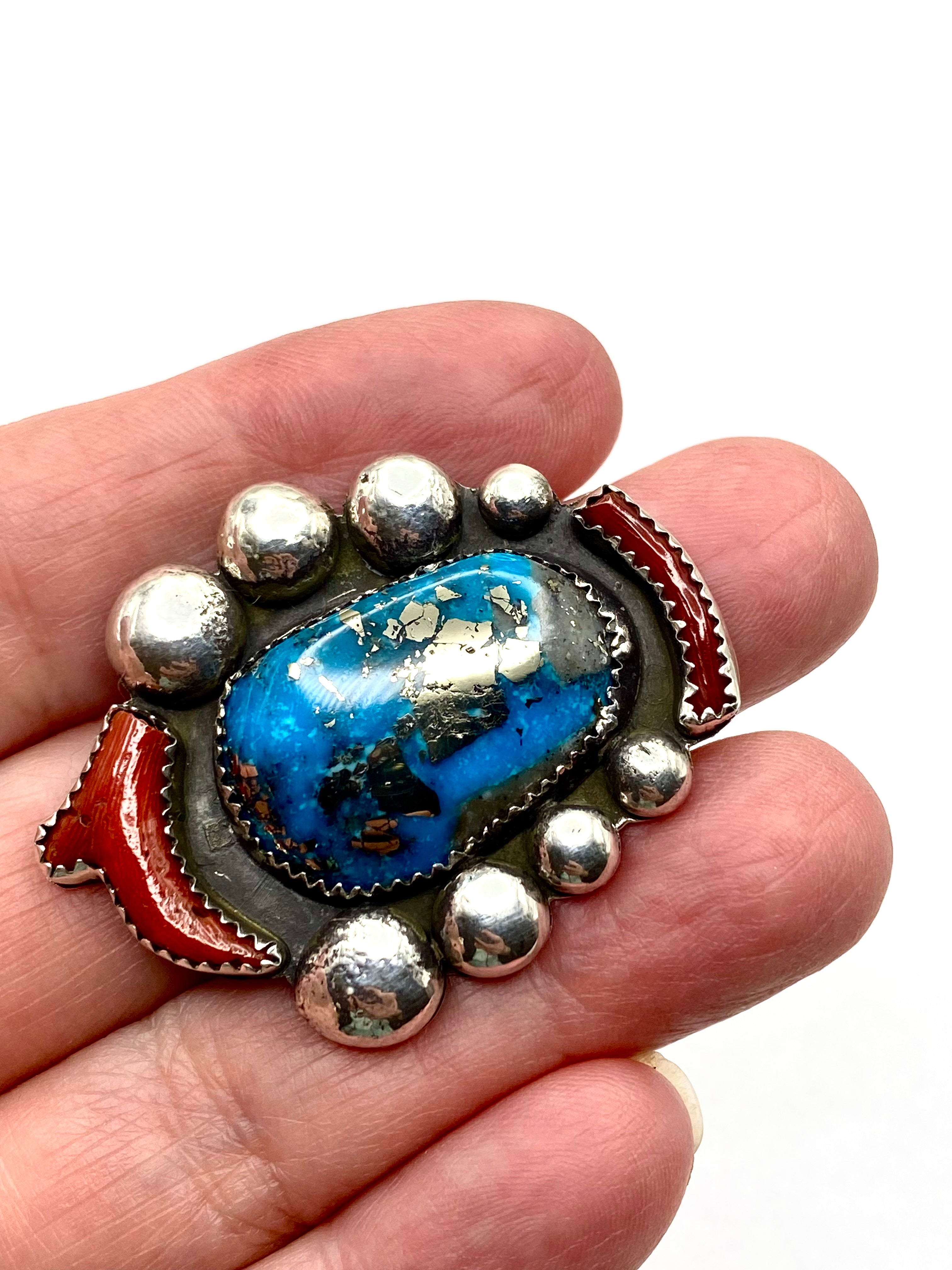 Heavy Gauge Sterling Ring Ithaca Peak Turquoise Size 9 Ray Brown Navajo