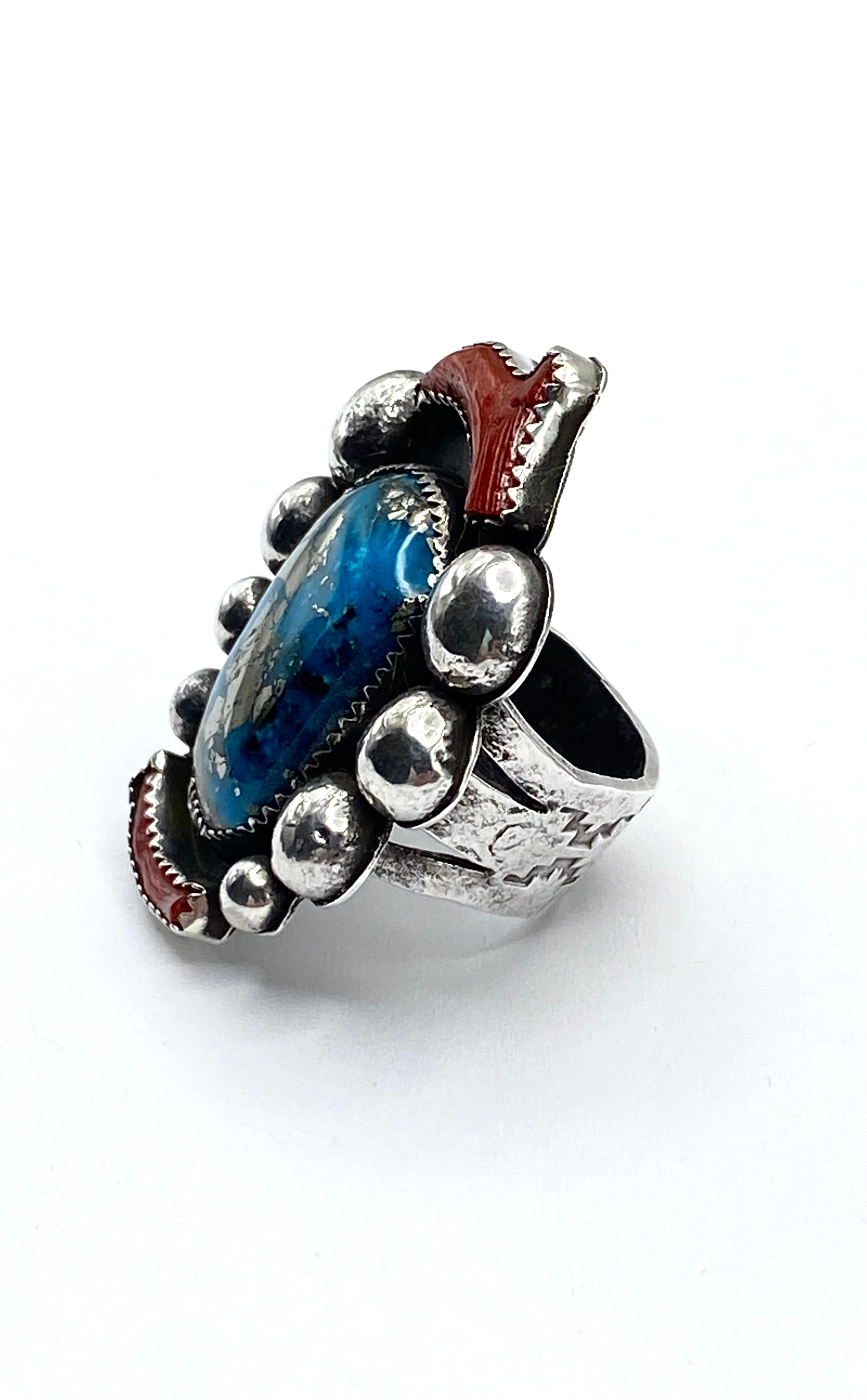 Heavy Gauge Sterling Ring Ithaca Peak Turquoise Size 9 Ray Brown Navajo