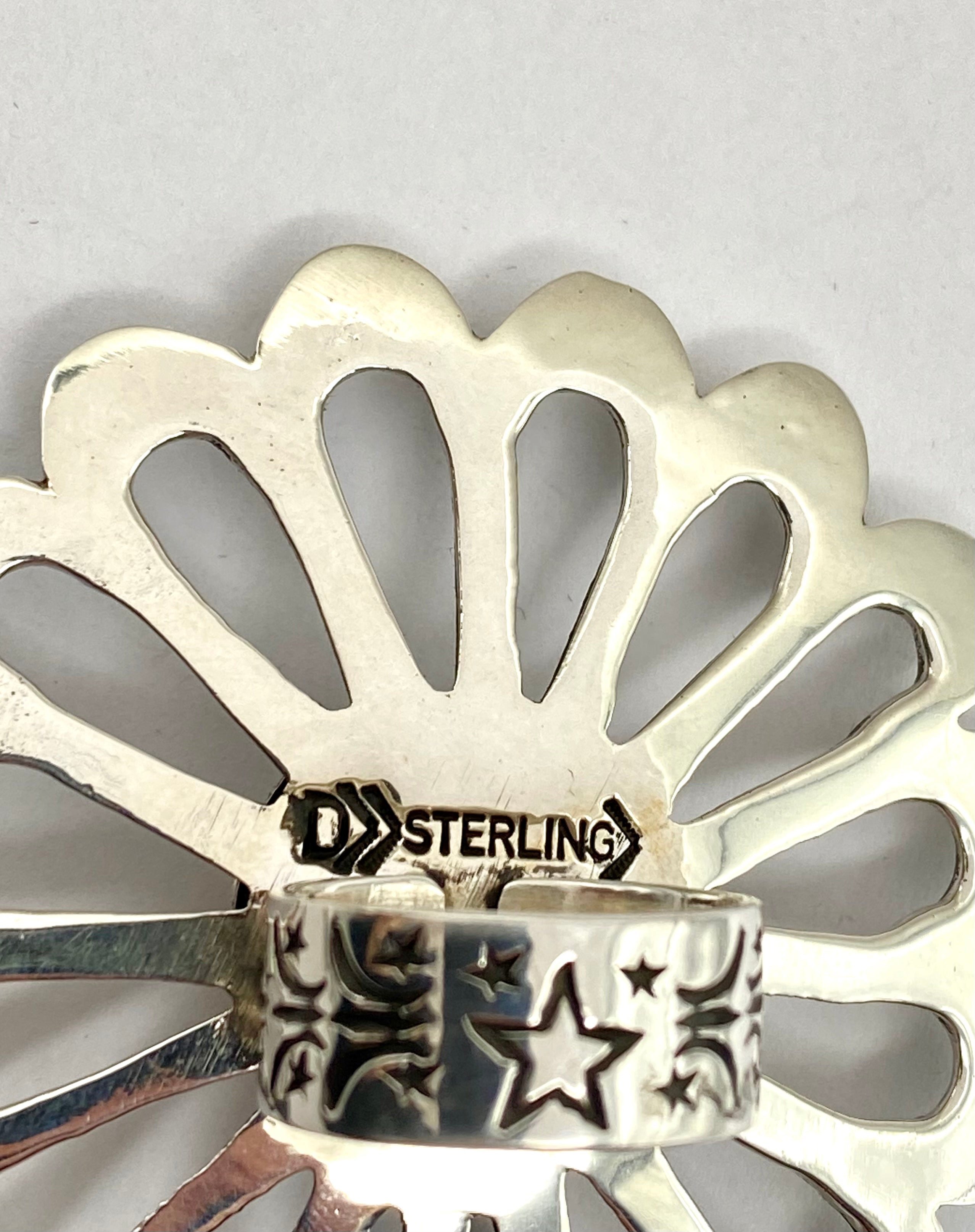 Huge Sterling Sand Cast Ring Size 8 Green Turquoise Daniel John Navajo New