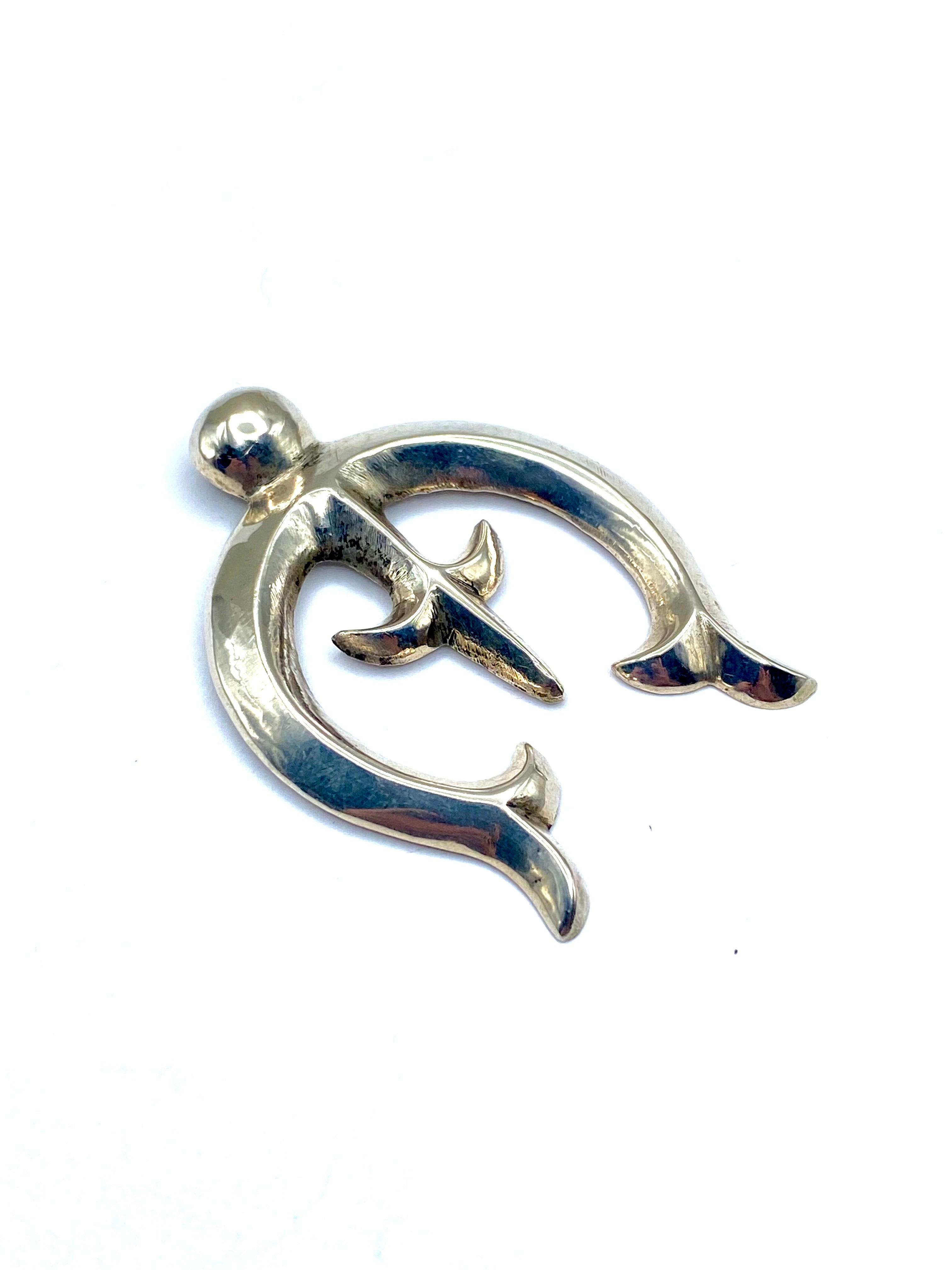Vintage Sterling Silver Naja Pendant Sandcast Heavy Gauge Native American