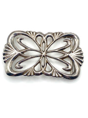 Vintage Sterling Sandcast Belt Buckle Large Heavy Gage 81g Native American