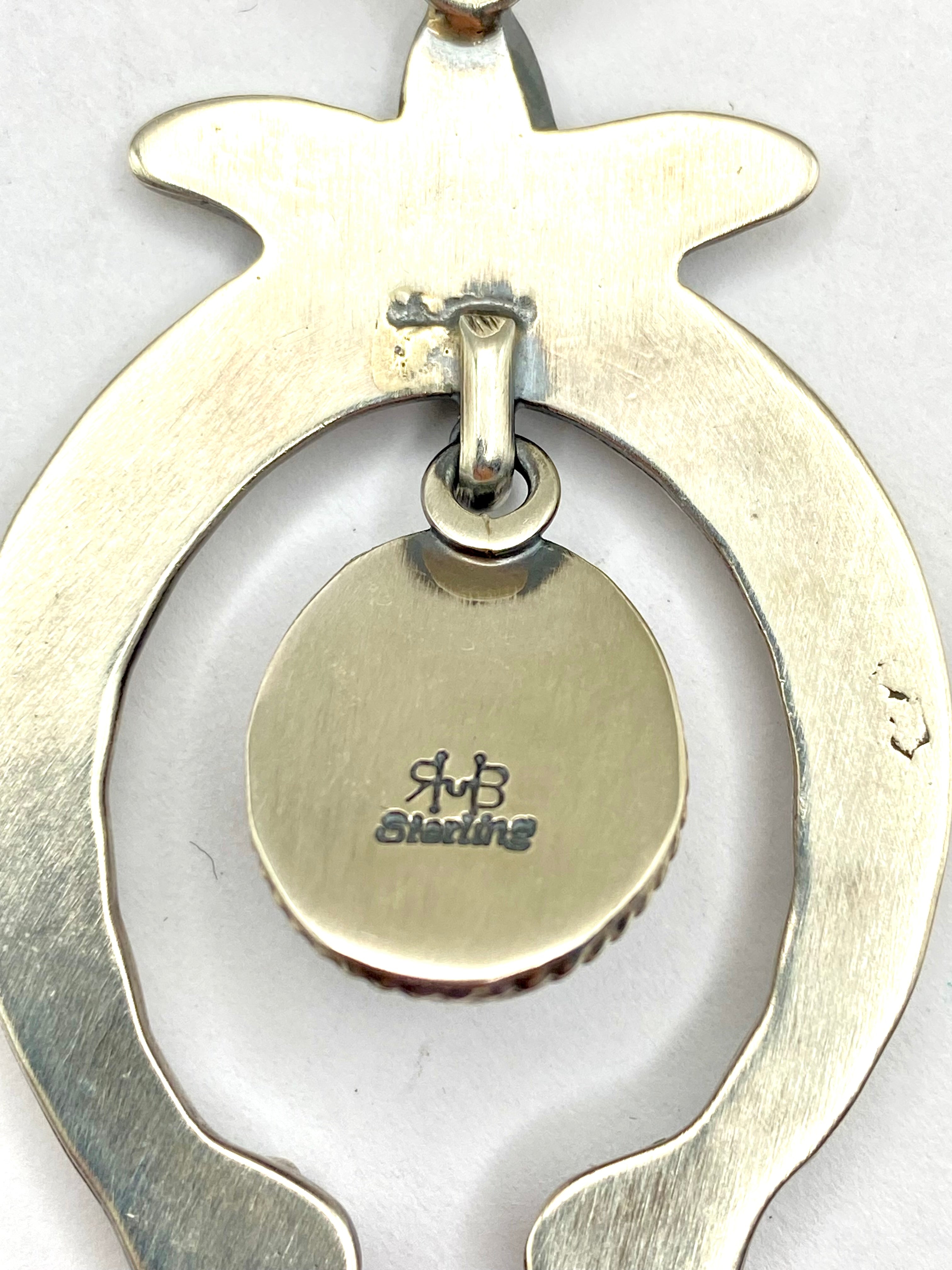 Heavy Gage Sterling Naja Pendant Lapis Dangle Large Bale Randy Boyd Navajo