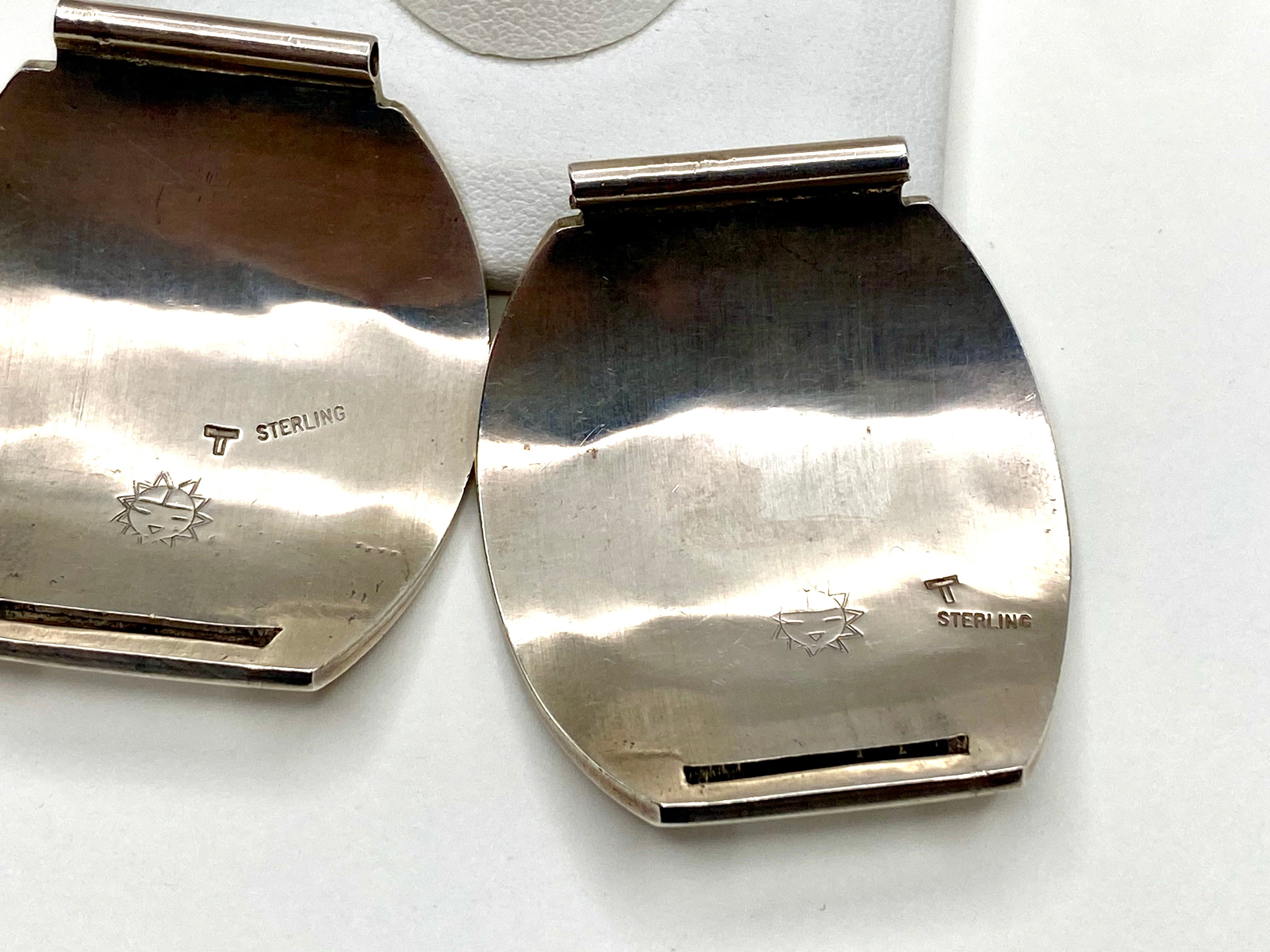VTG Sterling Silver Overlay Watch Tips Heavy Gage Kokopelli Hopi Guild Artist