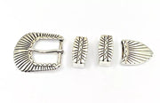 Vintage 4-Piece Sterling Ranger Set Sunburst Stamp Work Southwestern R.D. Moore