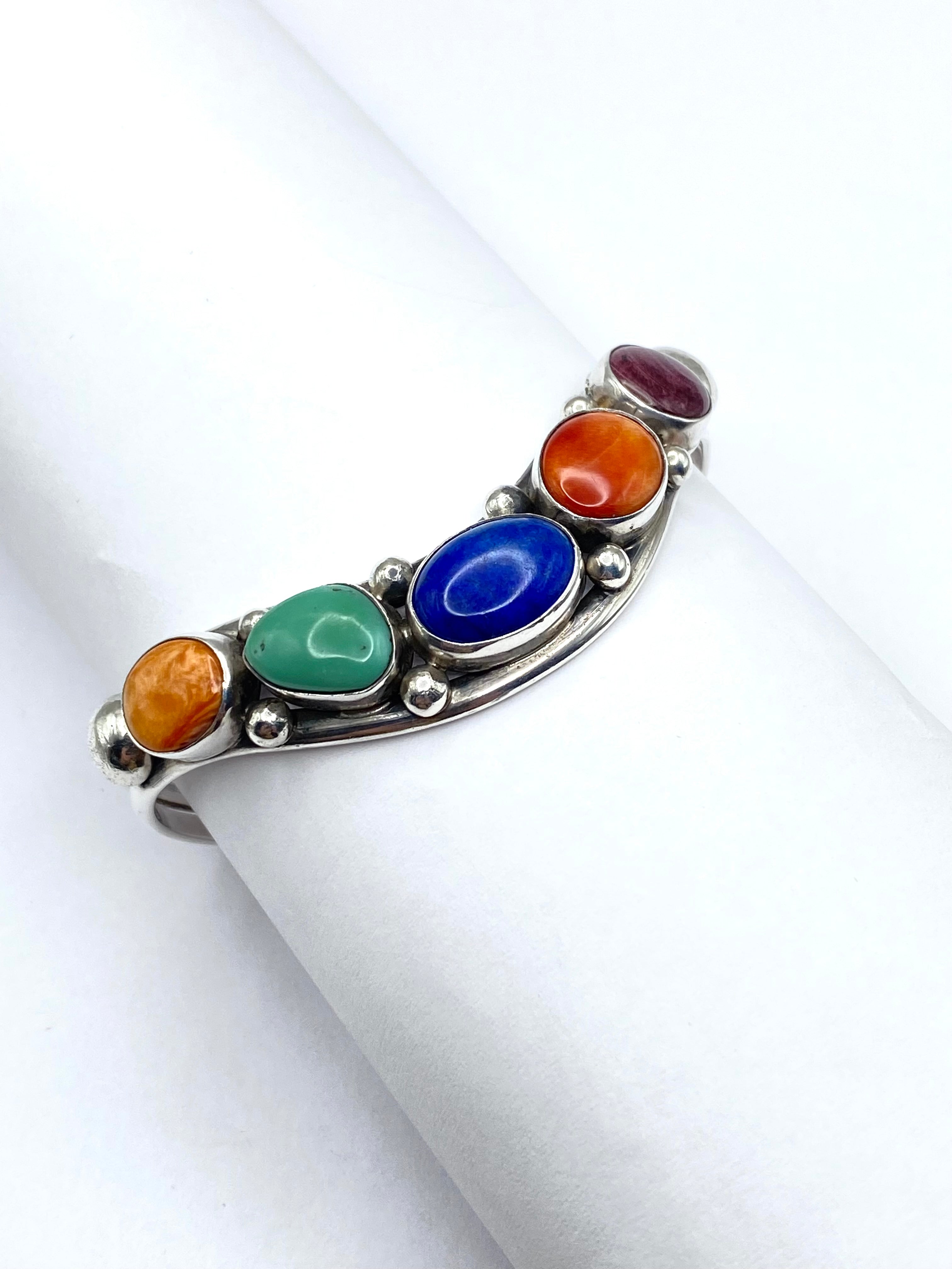 Sterling Sweater Cuff Lapis Turquoise Spiny Oyster David Lister Navajo