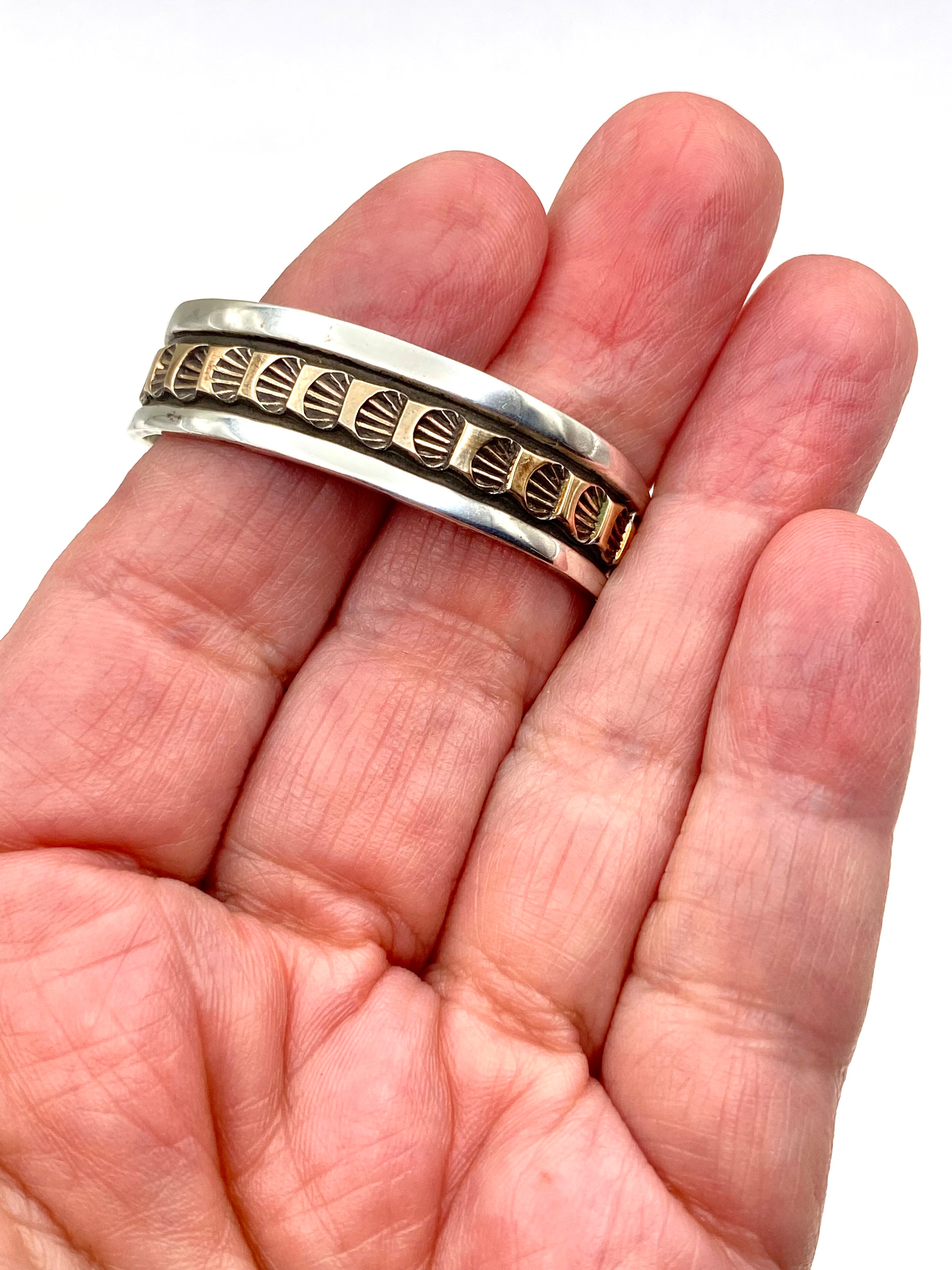 VTG Sterling Baby Bracelet Petite 12K Gold Filled Heavy Gage Native American