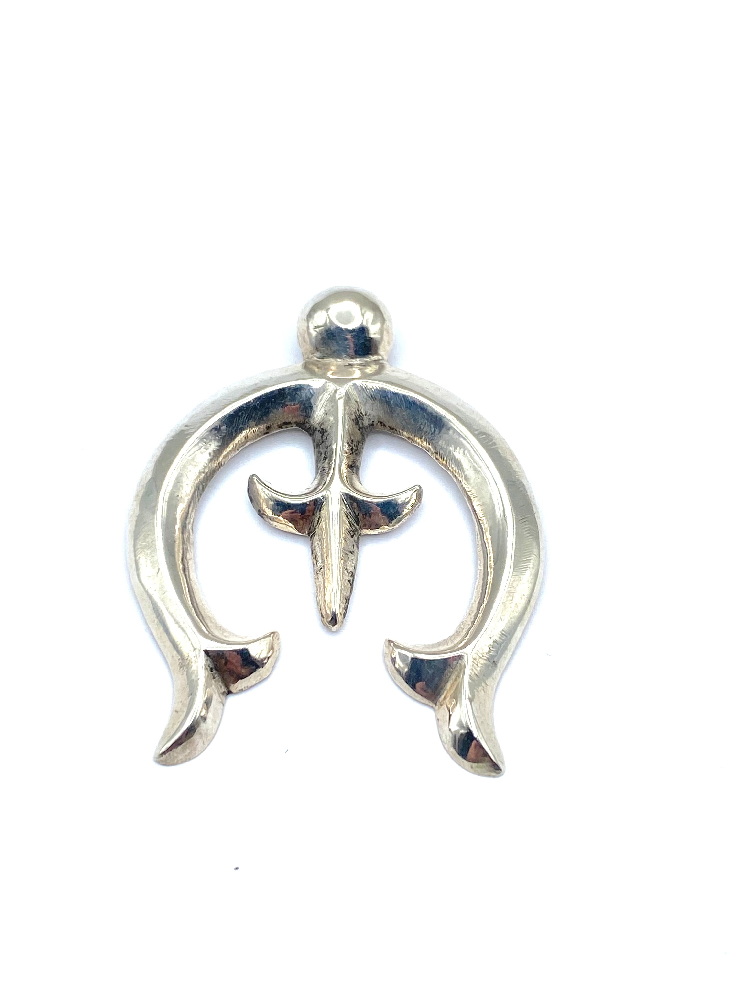 Vintage Sterling Silver Naja Pendant Sandcast Heavy Gauge Native American