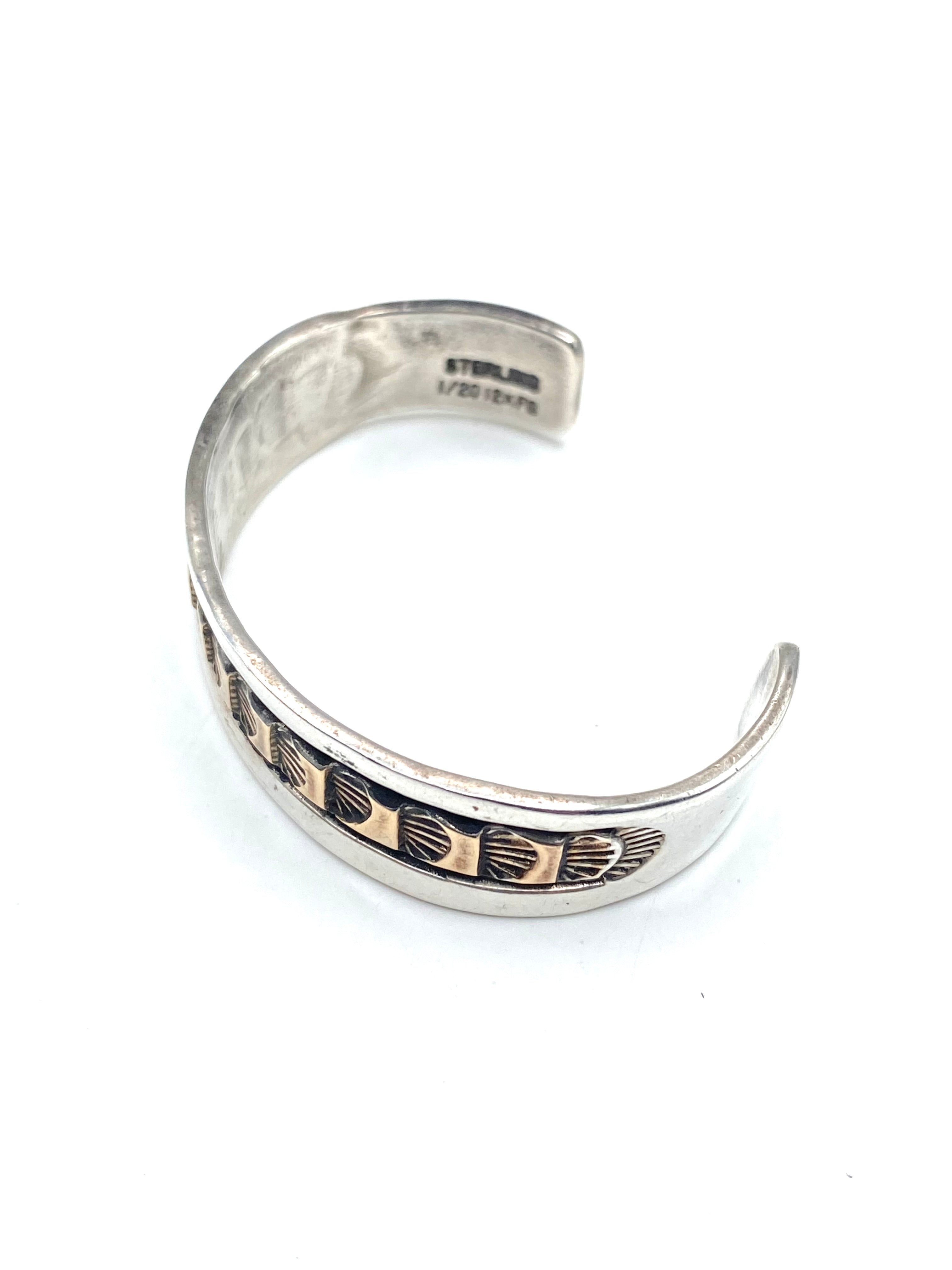 VTG Sterling Baby Bracelet Petite 12K Gold Filled Heavy Gage Native American