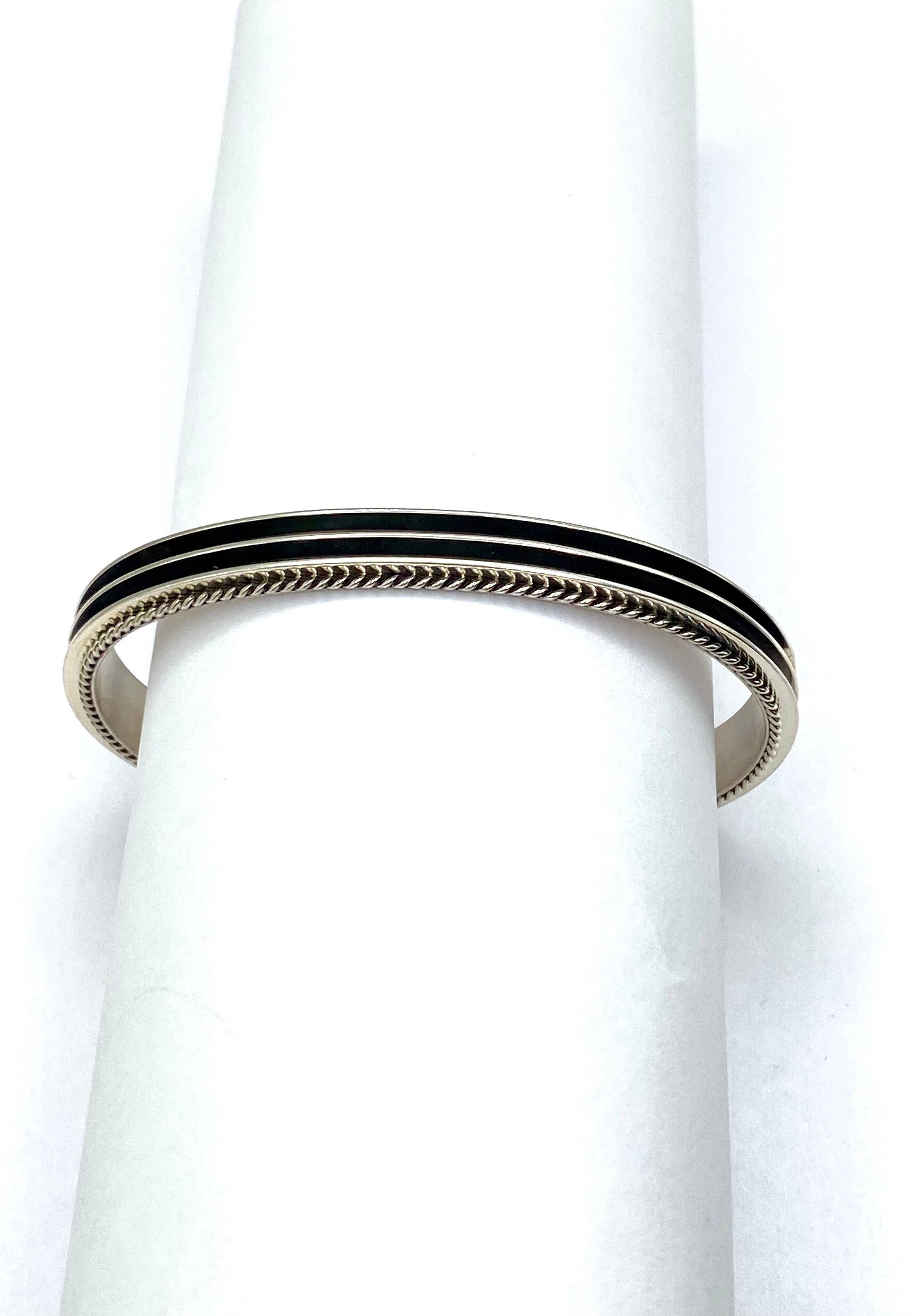 Sterling "Tom Hawk" Style Cuff Bracelet 3-Rail Petite Native American Signed