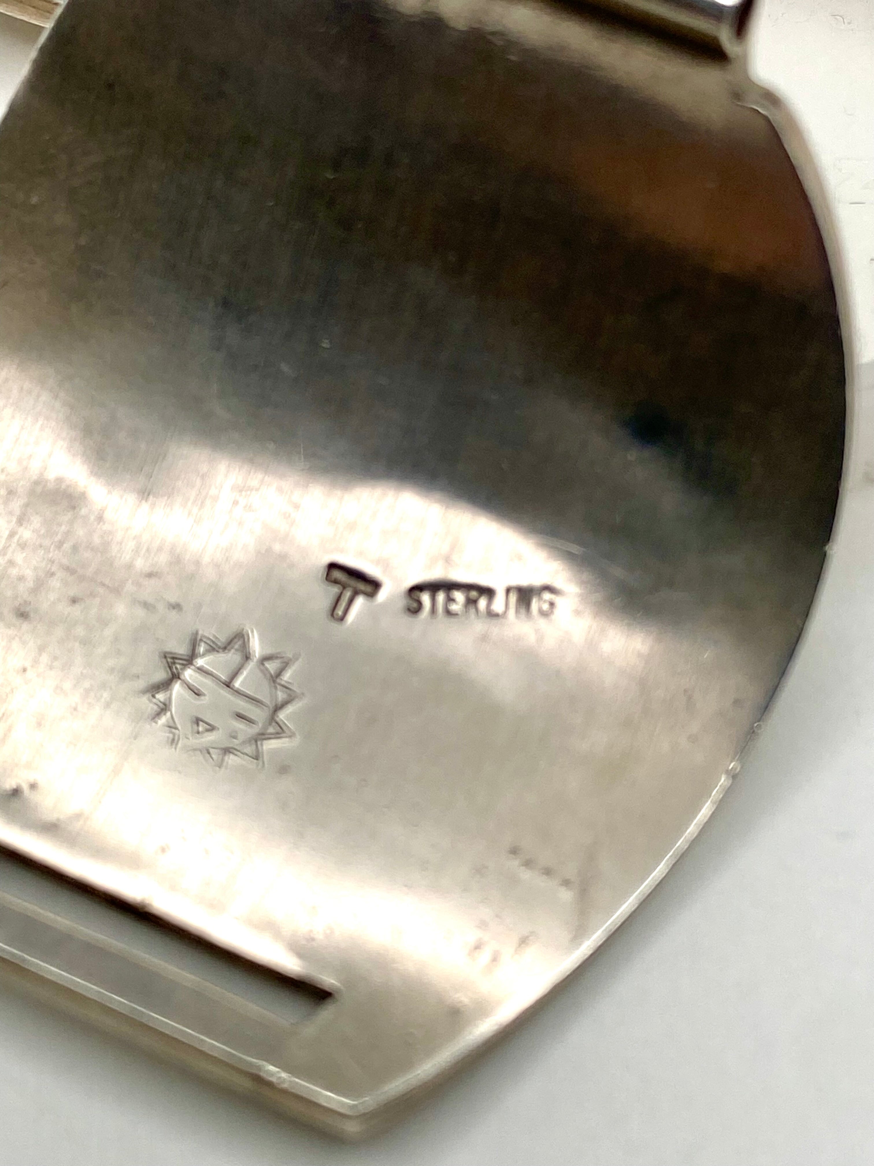 VTG Sterling Silver Overlay Watch Tips Heavy Gage Kokopelli Hopi Guild Artist