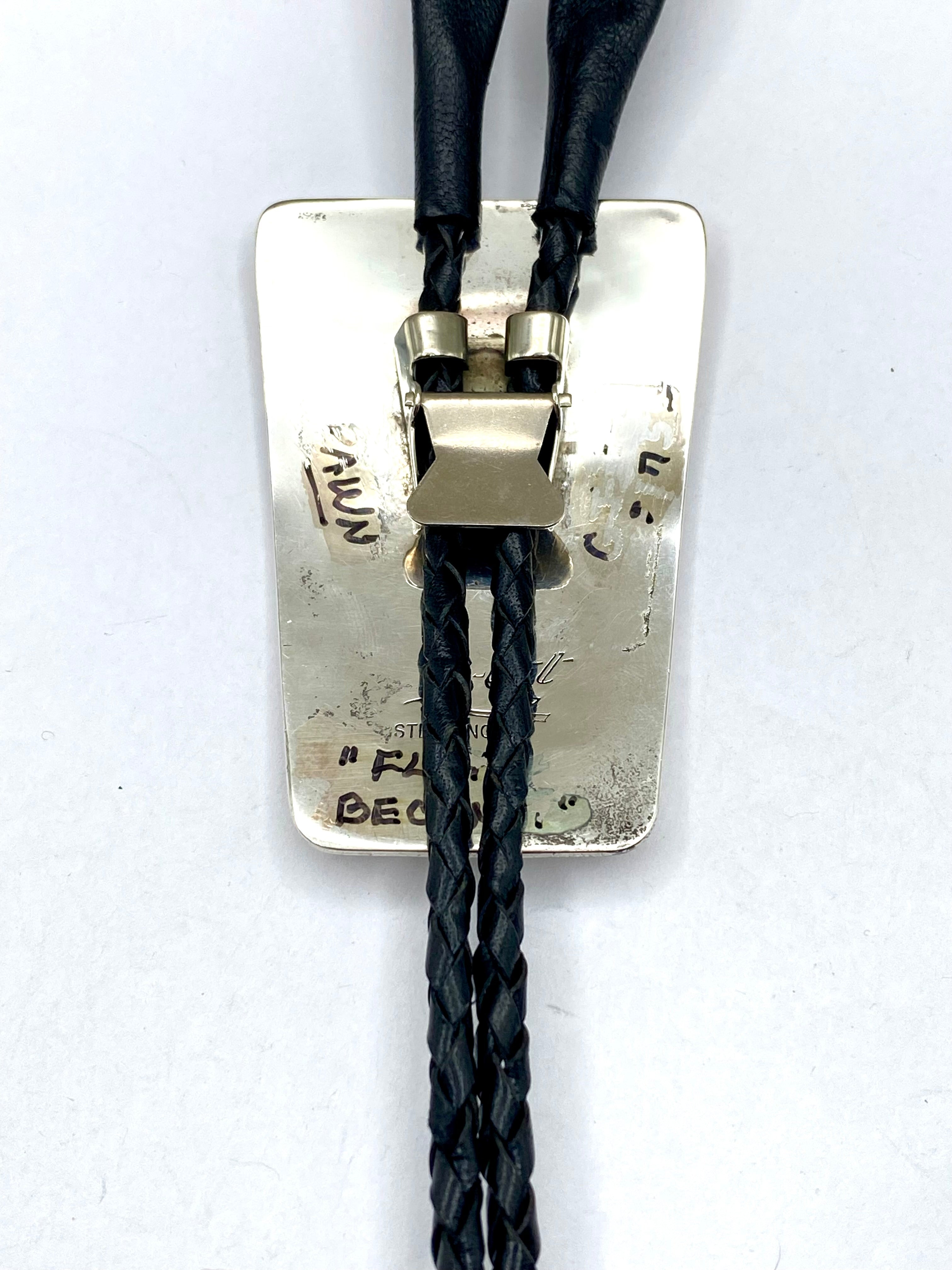 Vintage Sterling Silver Bolo Tie Kachina Pictorial Robert Becenti Jr Navajo