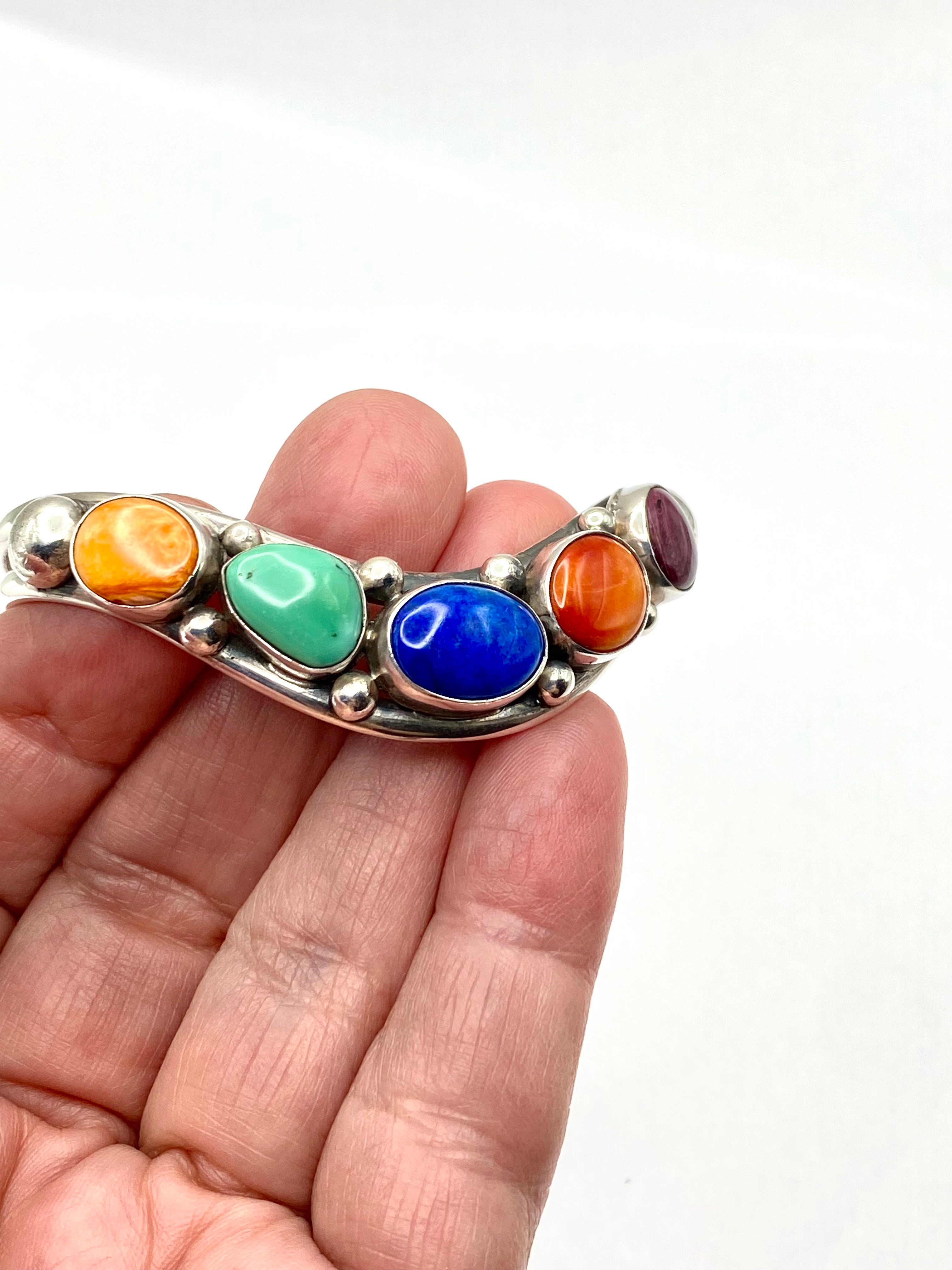 Sterling Sweater Cuff Lapis Turquoise Spiny Oyster David Lister Navajo