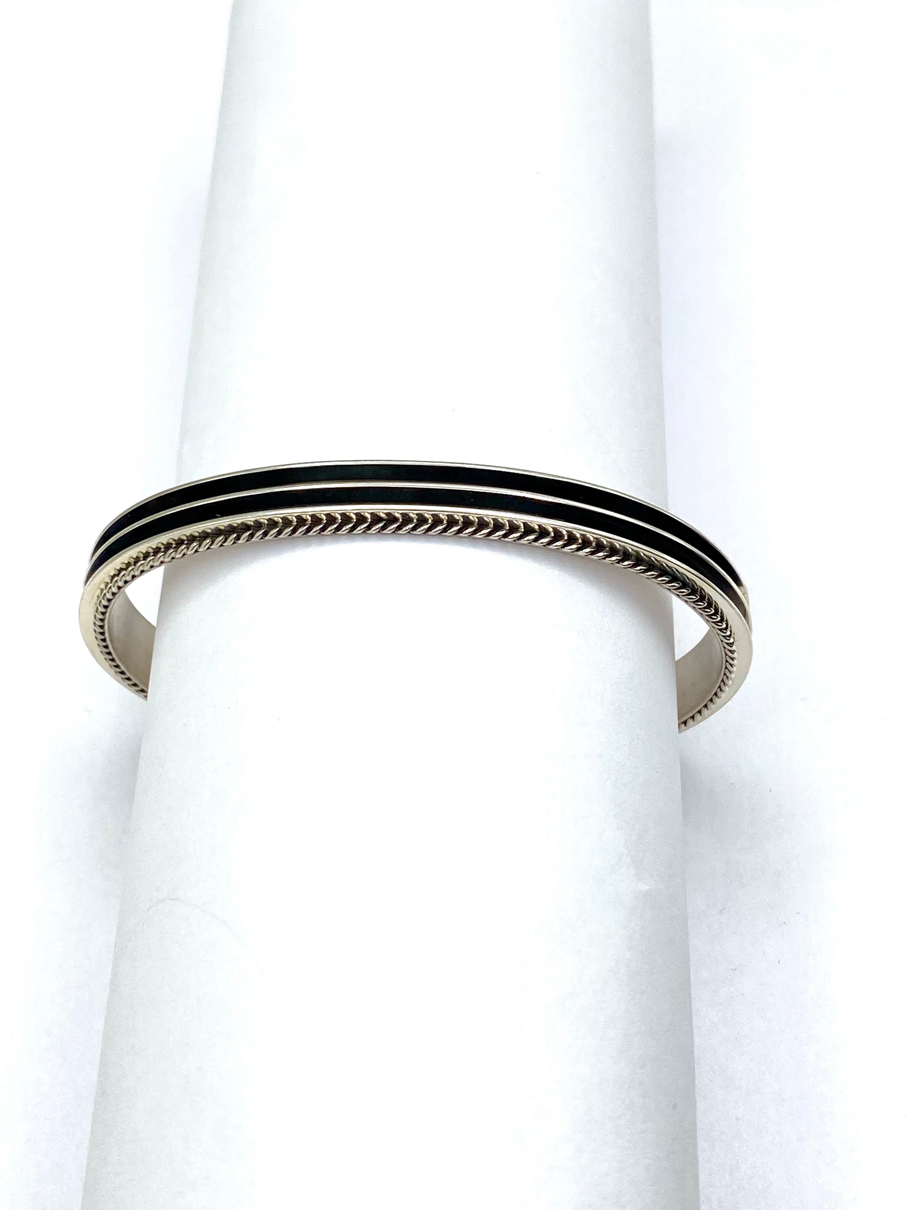 Sterling "Tom Hawk" Style Cuff Bracelet 3-Rail Petite Native American Signed