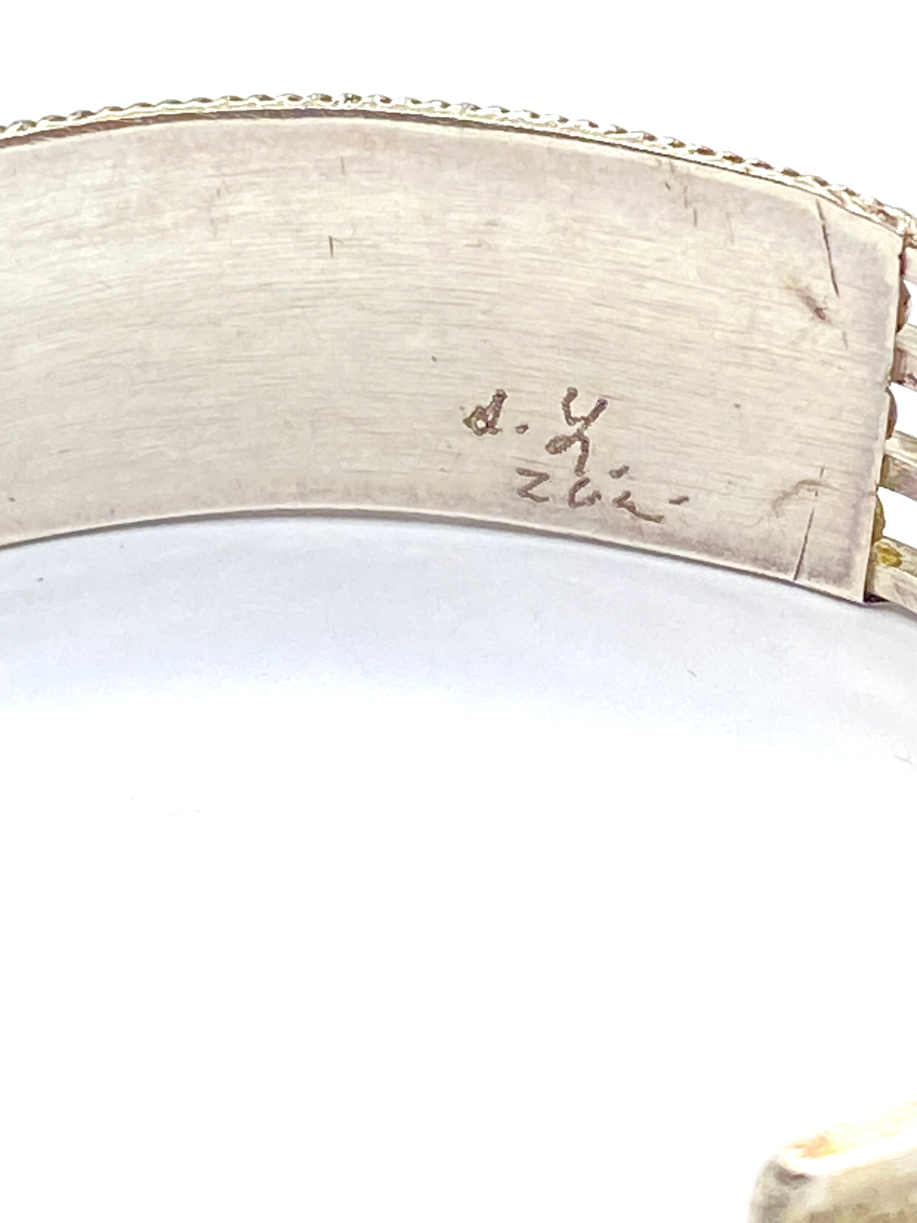 Sterling 4-Rail Bracelet Petite Turquoise 3-Row Zuni Native American Signed