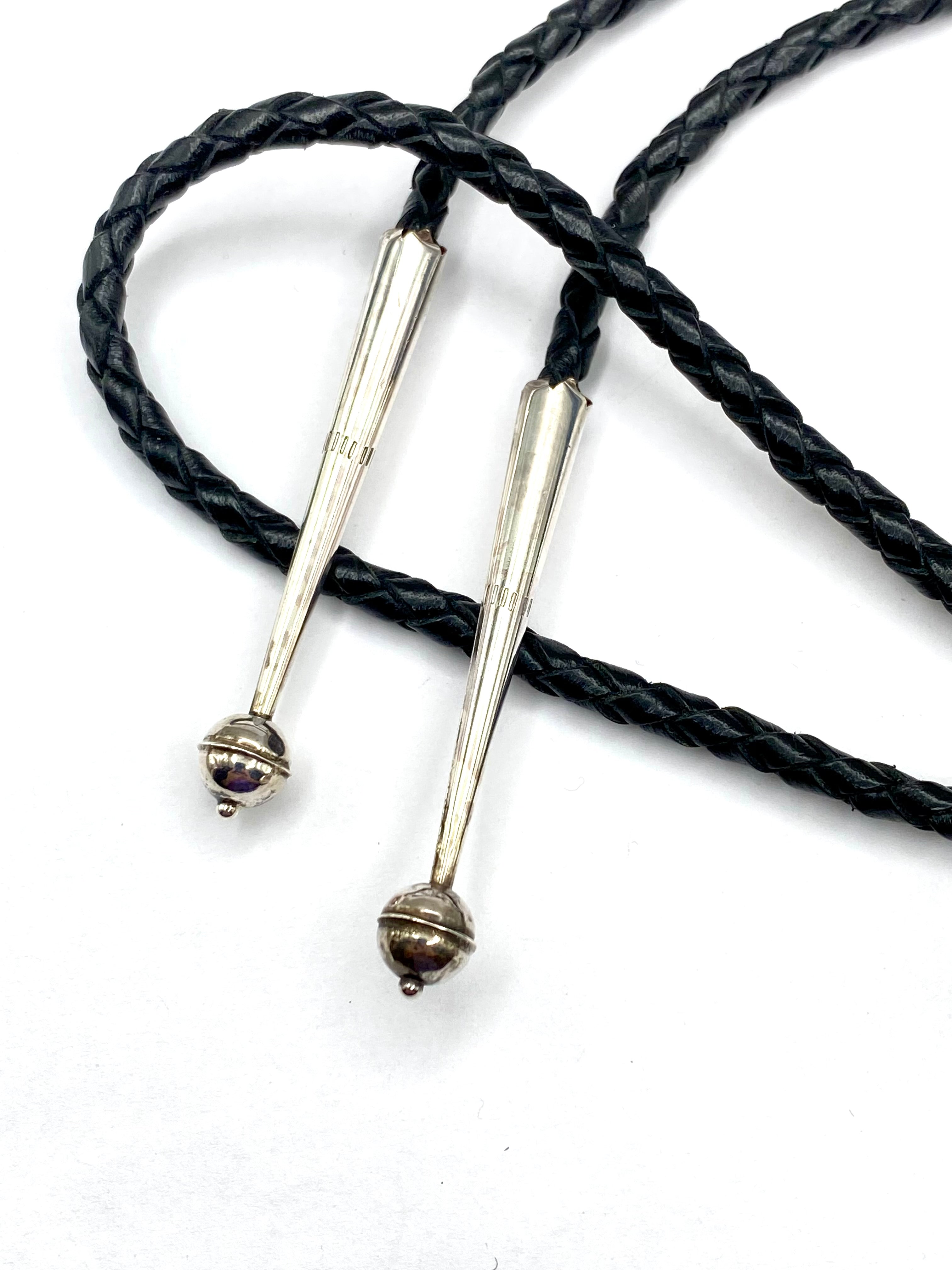 Sterling Silver Tufa Cast Bolo Tie Turquoise Heavy Gage Navajo Vernon Begaye
