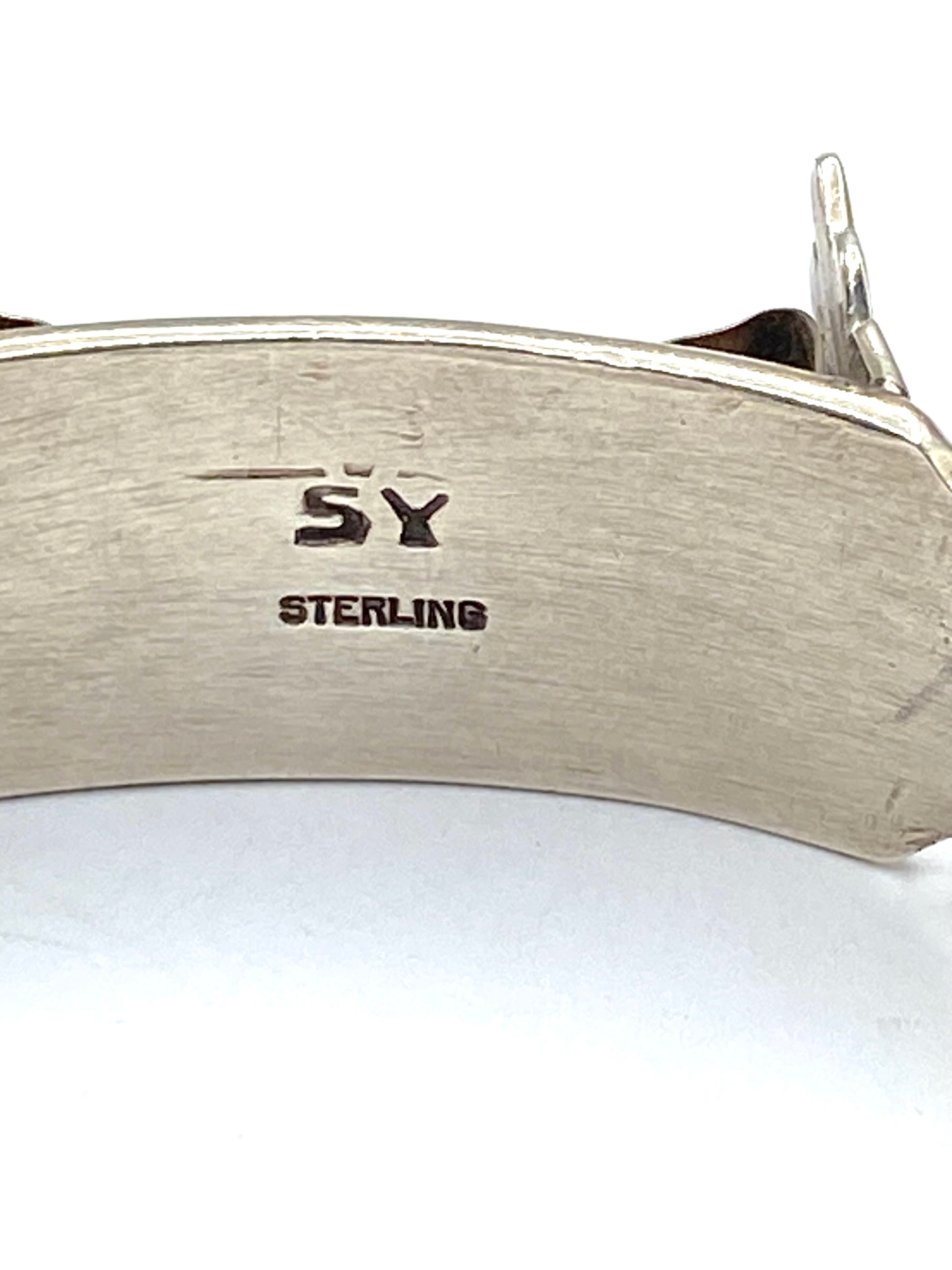 VTG Sterling Silver Cuff Watch Band Leaf Fan Stamp Work Navajo Steve Yellowhorse