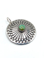 Ivan Howard Coin Silver Pendant Royston Turquoise Navajo Native American