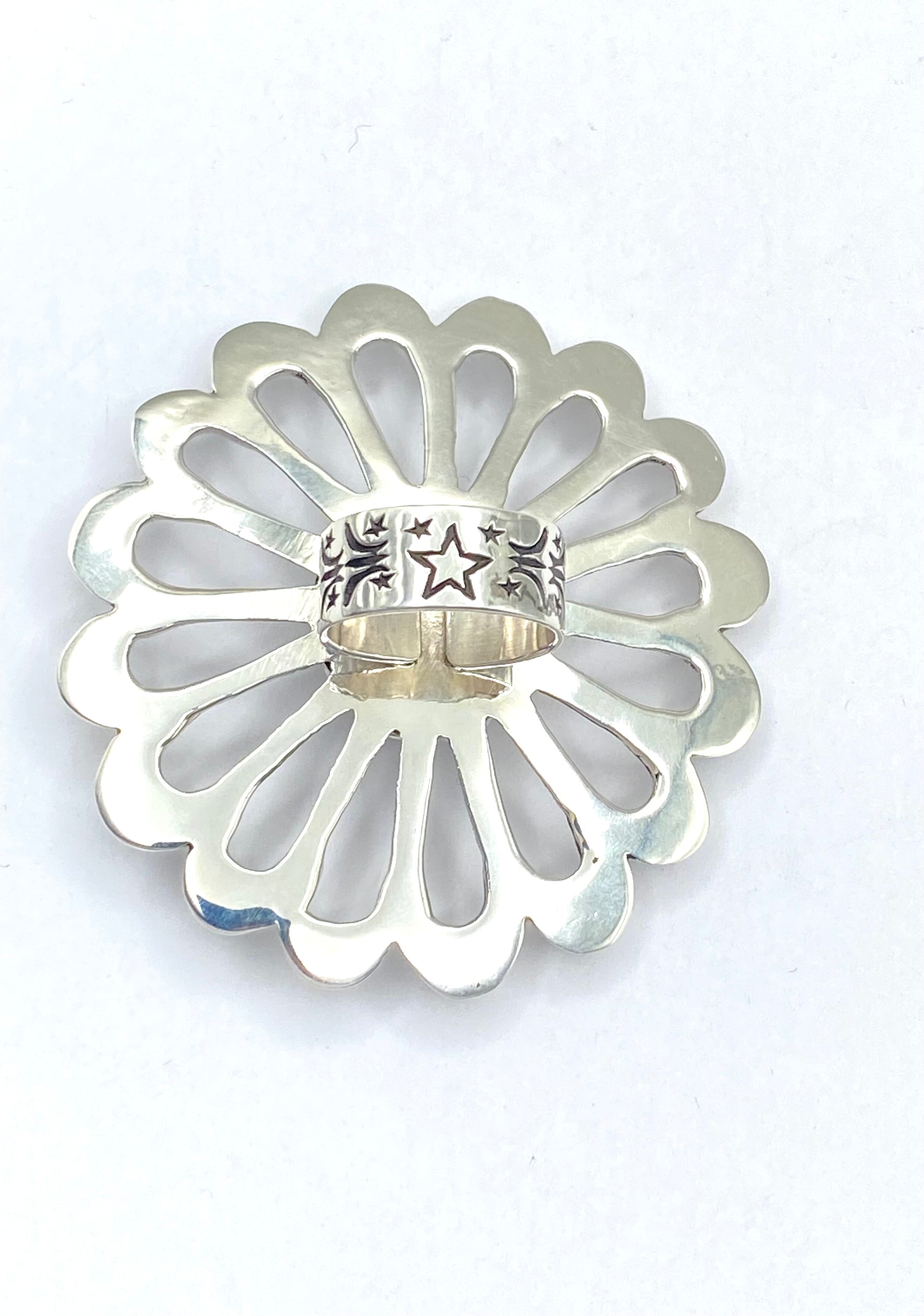 Huge Sterling Sand Cast Ring Size 8 Green Turquoise Daniel John Navajo New