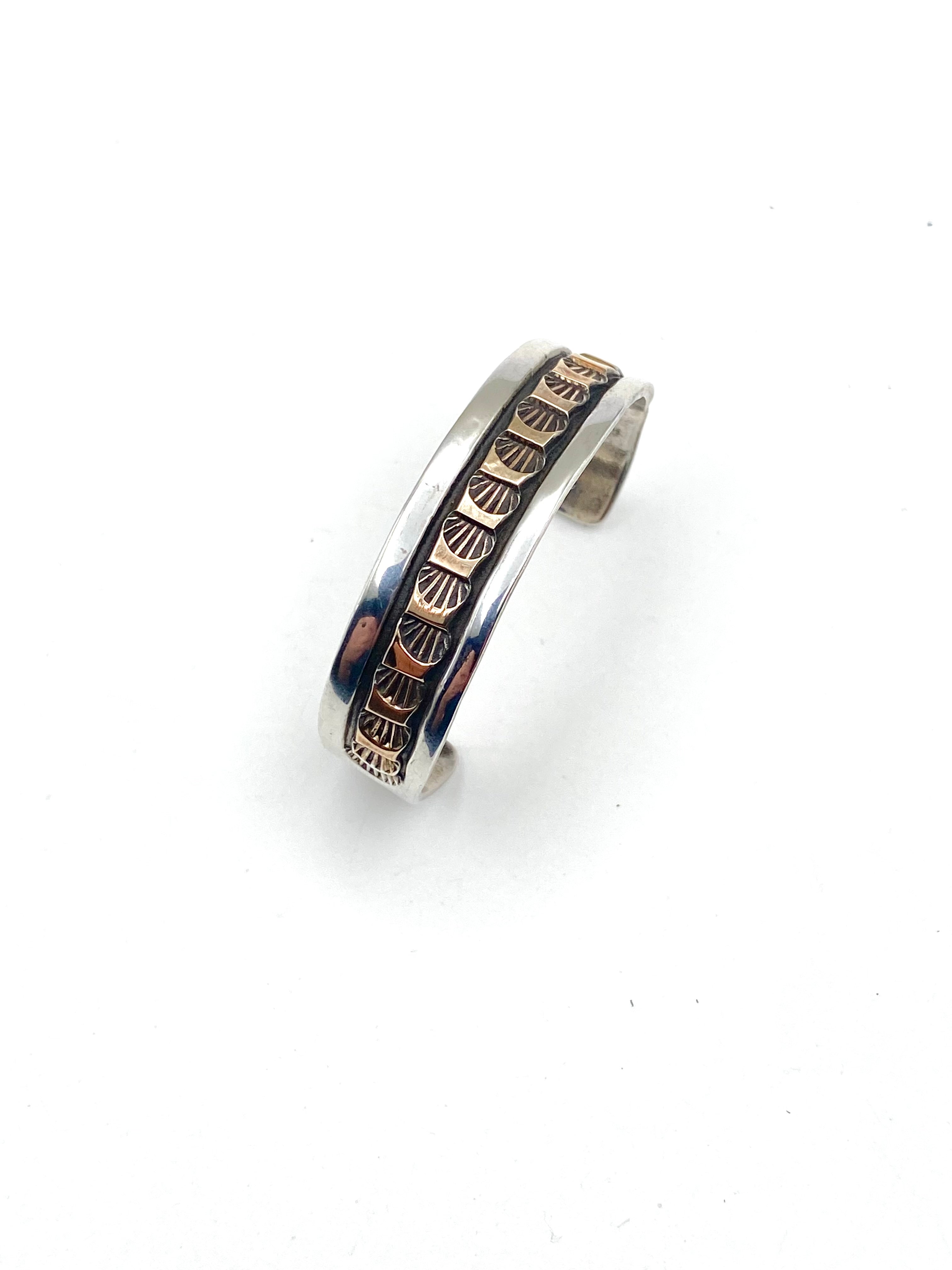 VTG Sterling Baby Bracelet Petite 12K Gold Filled Heavy Gage Native American