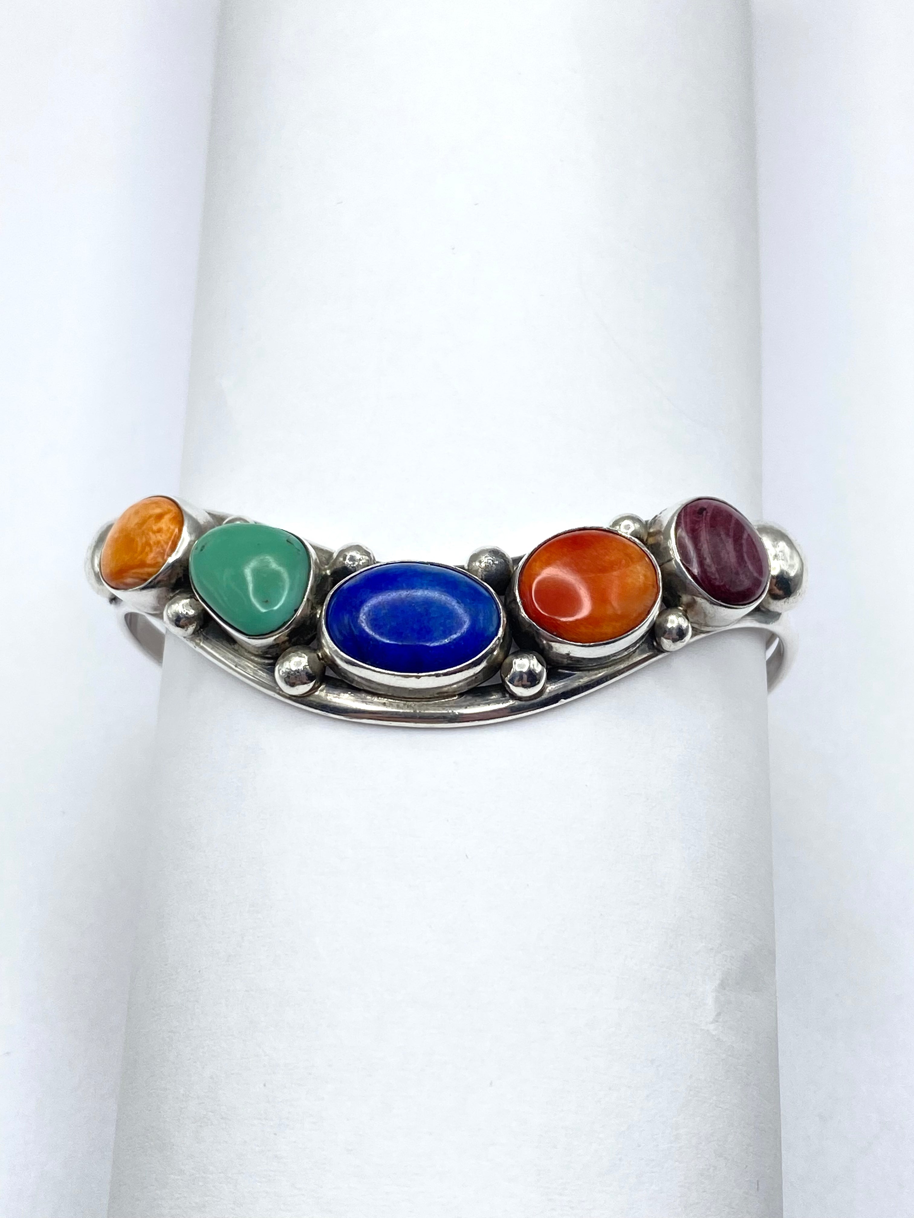 Sterling Sweater Cuff Lapis Turquoise Spiny Oyster David Lister Navajo
