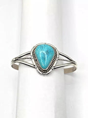 Kingman Water Web Turquoise Bracelet Sterling Teardrop Navajo David Skeets