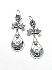 Federico Jimenez Dangle Earrings Sterling Silver "Frida's Doves" Native American