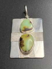 Candelaria Turquoise Pendant Native American Sterling Silver Navajo A Whitegoat