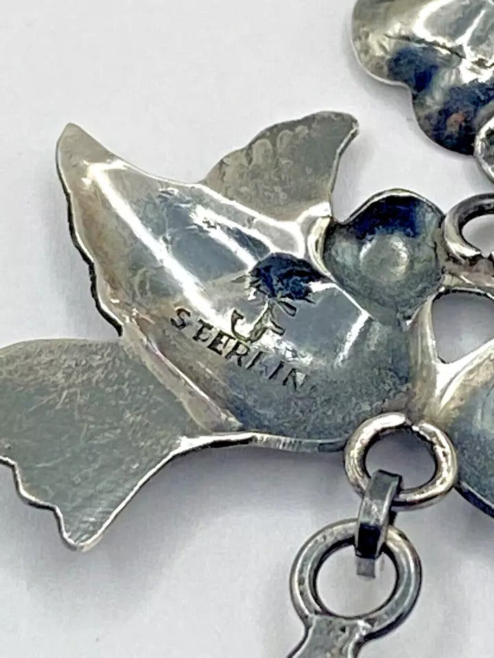 Federico Jimenez Dangle Earrings Sterling Silver "Frida's Doves" Native American